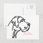 minimale tekening van een Great Dane Briefkaart (Voorkant / Achterkant)
