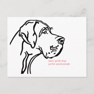 minimale tekening van een Great Dane Briefkaart