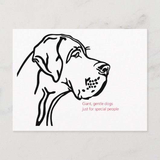 minimale tekening van een Great Dane Briefkaart (Voorkant)