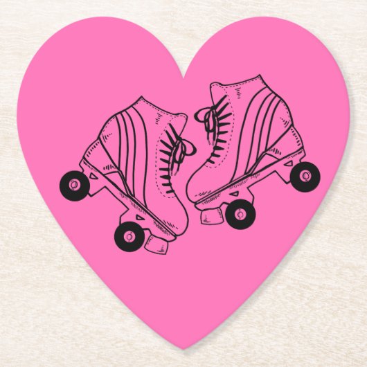 Minimale tekening van zwarte en witte Schaatsen Kartonnen Onderzetters (Voorkant)