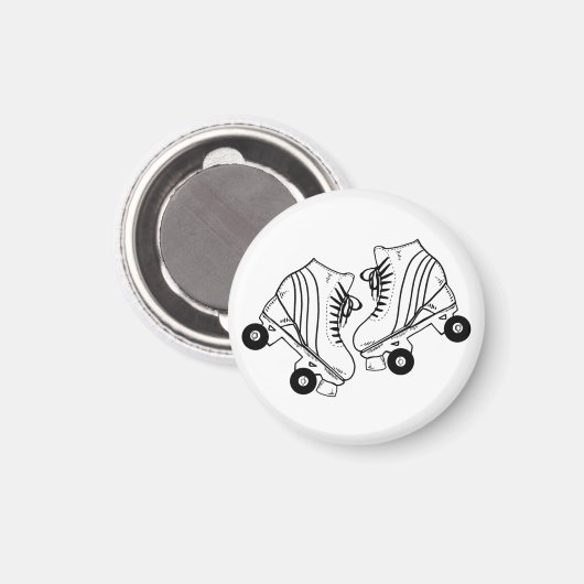 Minimale tekening van zwarte en witte Schaatsen Magneet (Voorkant / Achterkant)