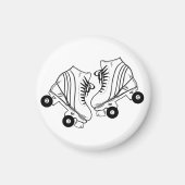 Minimale tekening van zwarte en witte Schaatsen Magneet (Voorkant)