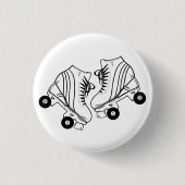 Minimale tekening van zwarte en witte Schaatsen Ronde Button 3,2 Cm (Voorkant)