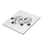 Minimale tekening van zwarte en witte Schaatsen Tegeltje (Zijkant)