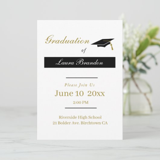 Minimale tekst Afstuderen Kaart (Staand voorkant)