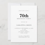 Minimale tekst Alle kleuren 70e verjaardag Kaart (Voorkant)