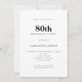 Minimale tekst Alle kleuren 80e verjaardag Invi Kaart (Voorkant)