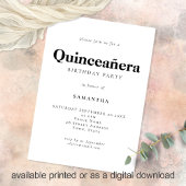 Minimale tekst Alle kleuren Quinceañera Birthday Kaart