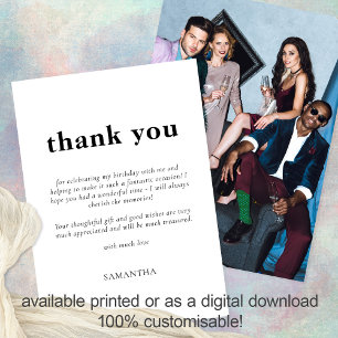 Minimale tekst Alle kleurenfoto's Maandag Dank u Kaart