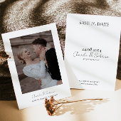 Minimale tekst en foto bruiloft Sla de datum op Save The Date