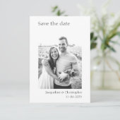 Minimale tekst en fotobruiloft besparen de datum bedankkaart (Staand voorkant)