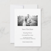 Minimale tekst en fotobruiloft besparen de datum bedankkaart (Achterkant)