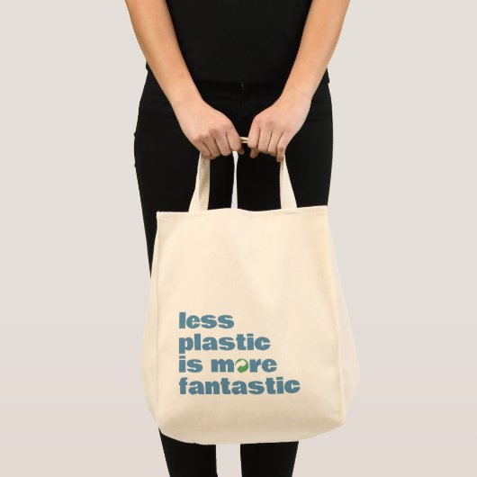 Minimale tekst herbruikbaar winkelen tote bag (Voorkant (product))