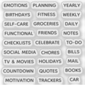Minimale tekst planner tabblad label binder scheid (Voorkant)
