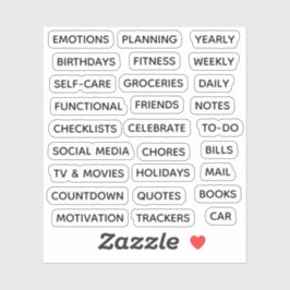 Minimale tekst planner tabblad label binder scheid
