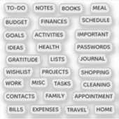 Minimale tekst planner tabblad label binder scheid (Voorkant)
