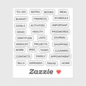 Minimale tekst planner tabblad label binder scheid (Vel)