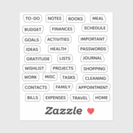 Minimale tekst planner tabblad label binder scheid