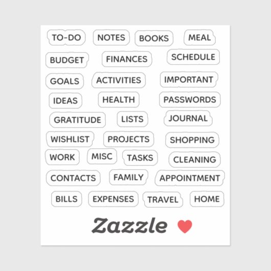 Minimale tekst planner tabblad label binder scheid (Vel)