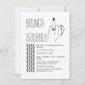 Minimale tekst script brunch en bubbel uitnodiging (Voorkant)