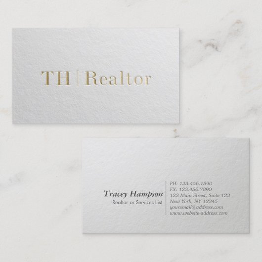 Minimale tekst voor moderne ontwerper: wit en goud visitekaartje (Voorkant / Achterkant)