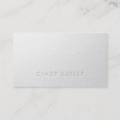Minimale tekst voor moderne ontwerper: wit en goud visitekaartje (Achterkant)