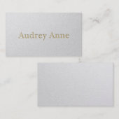 Minimale tekst voor moderne ontwerper: wit en goud visitekaartje (Voorkant / Achterkant)