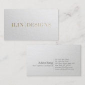 Minimale tekst voor moderne ontwerper: wit en goud visitekaartje (Voorkant / Achterkant)