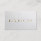 Minimale tekst voor moderne ontwerper: wit en goud visitekaartje (Voorkant)