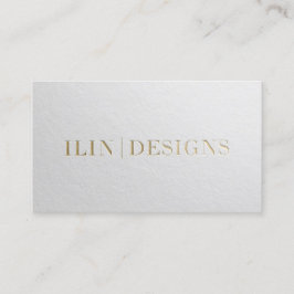 Minimale tekst voor moderne ontwerper: wit en goud visitekaartje