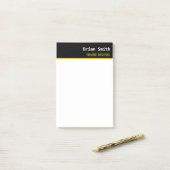 Minimale tekst voor zwart en goud post-it® notes (Op bureau)