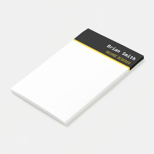 Minimale tekst voor zwart en goud post-it® notes (Schuin)
