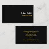 Minimale tekst voor zwart en goud visitekaartje (Voorkant / Achterkant)