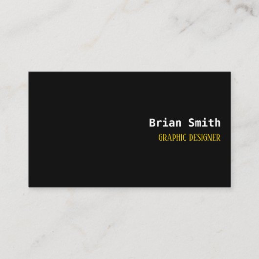 Minimale tekst voor zwart en goud visitekaartje (Voorkant)