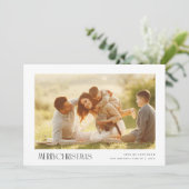 Minimale tekst Vrolijk Kerstfeest Foto wenskaart Feestdagenkaart (Staand voorkant)