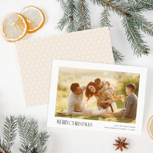 Minimale tekst Vrolijk Kerstfeest Foto wenskaart Feestdagenkaart