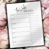 Minimale Tekst Weekmenu Planner
