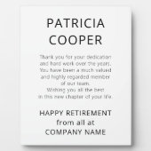 Minimale Tekst Zwart Wit Pensioengeschenk van Bedr Fotoplaat (Voorkant)