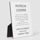 Minimale Tekst Zwart Wit Pensioengeschenk van Bedr Fotoplaat (Zijkant)