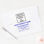 Minimale teksten voor Business Product Blue Vierkante Sticker (Envelop)