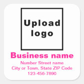 Minimale teksten voor zakelijk merk roze vierkante sticker (Voorkant)