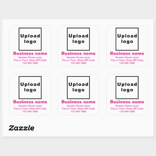 Minimale teksten voor zakelijk merk roze vierkante sticker (Vel)