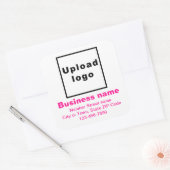 Minimale teksten voor zakelijk merk roze vierkante sticker (Envelop)