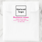 Minimale teksten voor zakelijk merk roze vierkante sticker (Tas)