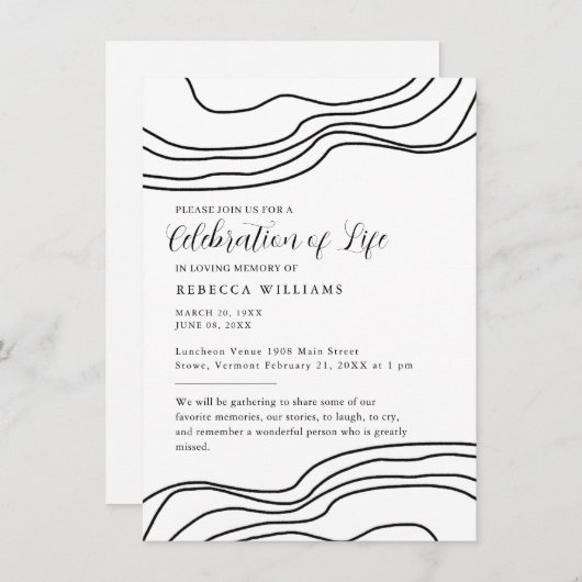 Minimale tekstviering van de uitnodiging voor het  (Voorkant / Achterkant)