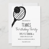 Minimale Tennis Sport Birthday Black White Kaart (Voorkant)