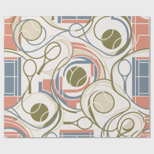 Minimale tennisbalgolven cadeaupapier