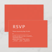 Minimale Terra Cotta RSVP-kaart RSVP Kaartje (Voorkant / Achterkant)