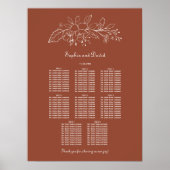 Minimale Terracotta 8 Tafels Bruiloft Zitkaarten Poster (Voorkant)