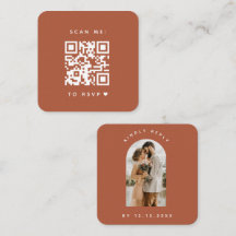 Minimale Terracotta Arch Foto QR Code RSVP Love